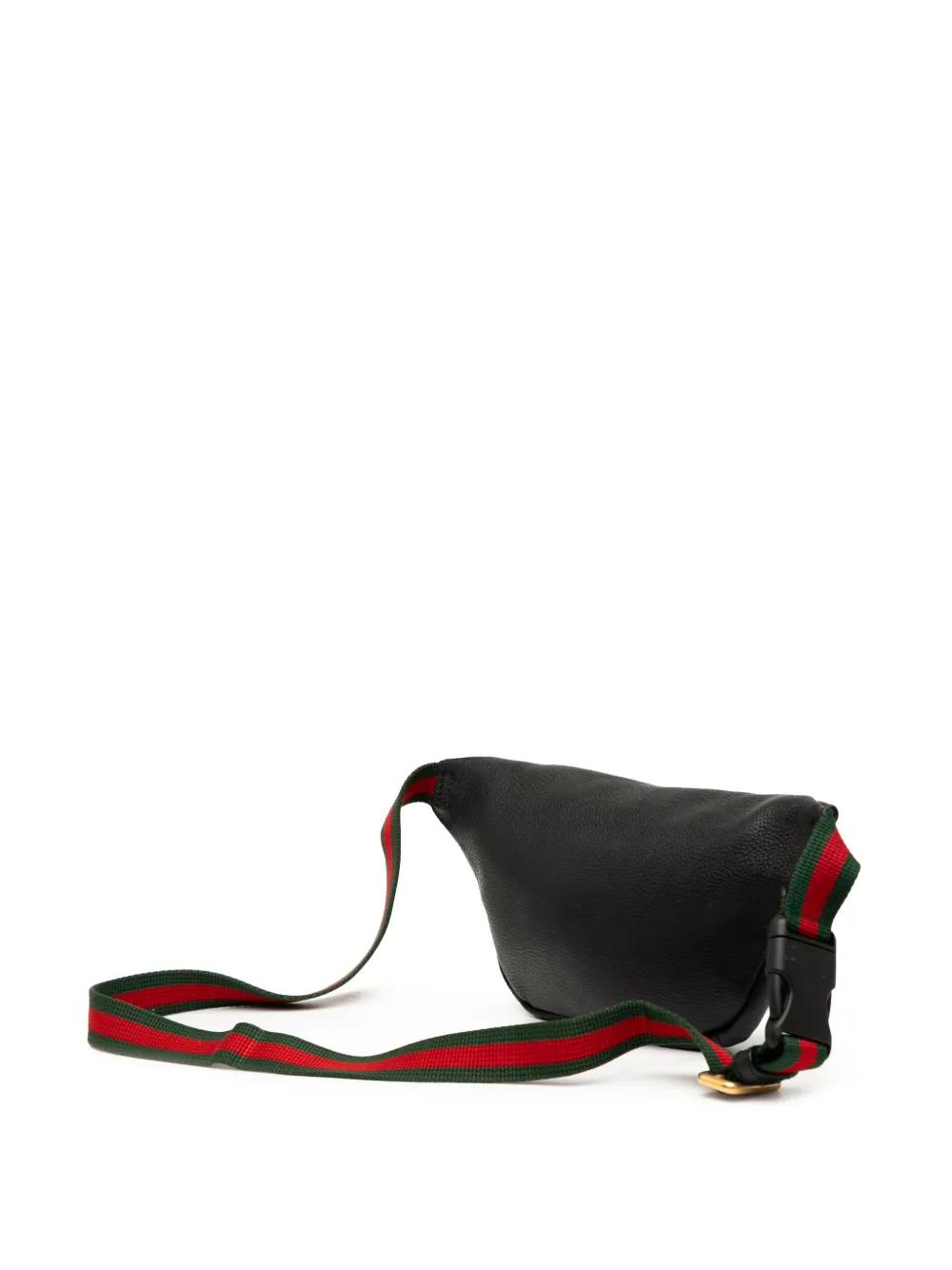 Pre-owned Gucci 2000-2015 Small Grained Calfskin Logo Belt Bag In Black