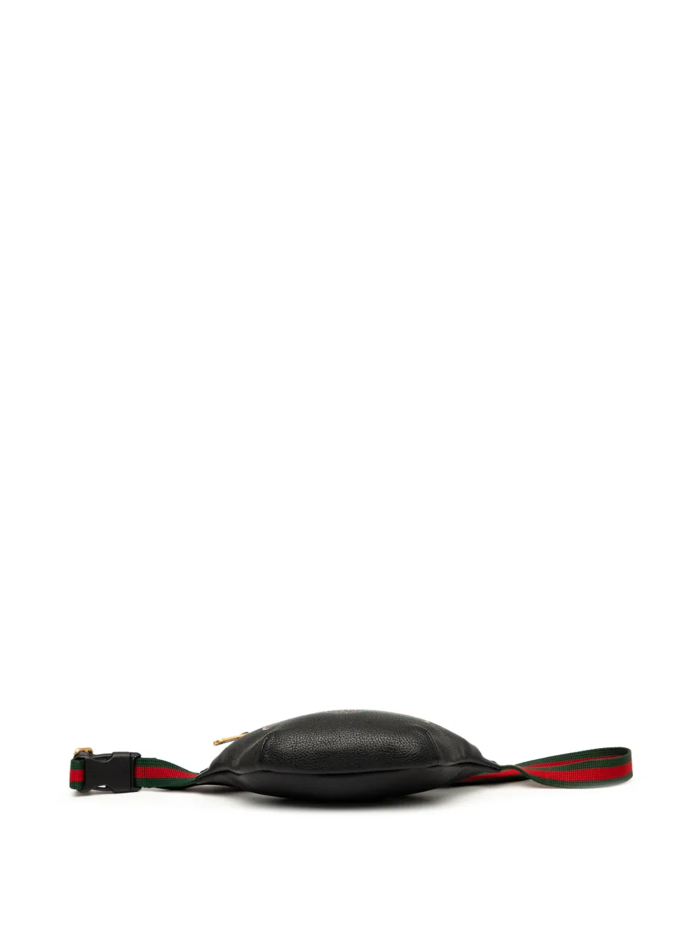 Pre-owned Gucci 2000-2015 Small Grained Calfskin Logo Belt Bag In Black