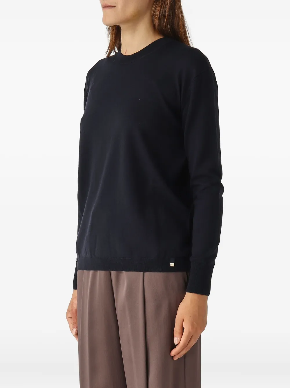 Herno Trui van scheerwol met ronde hals Blauw