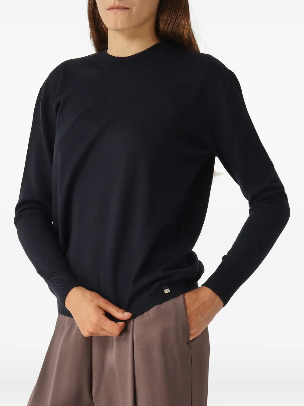 Herno Trui van scheerwol met ronde hals Blauw