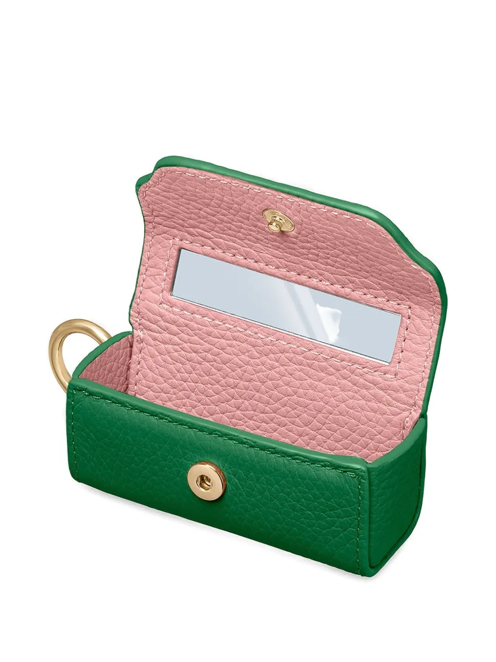 Maison De Sabre Snap-button Leather Lipstick Charm In Green
