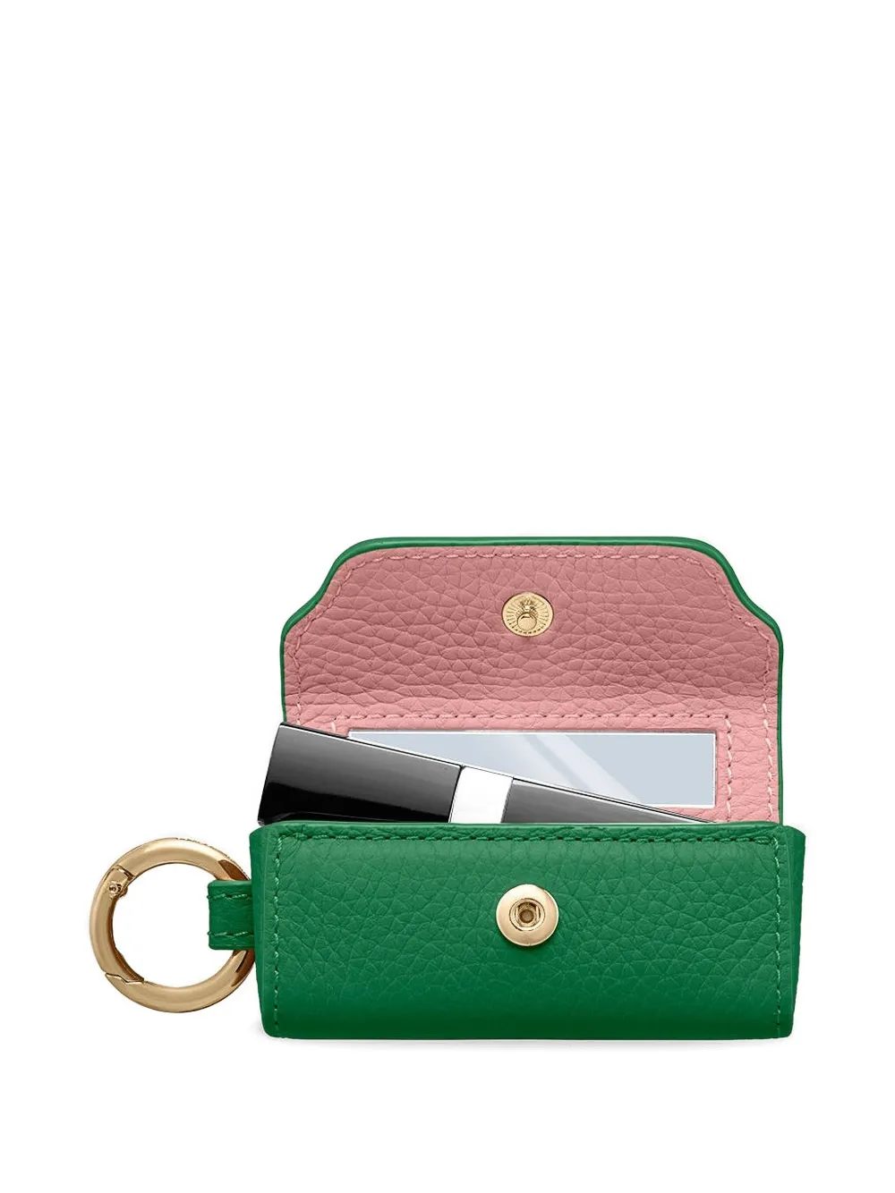 Maison De Sabre Snap-button Leather Lipstick Charm In Green