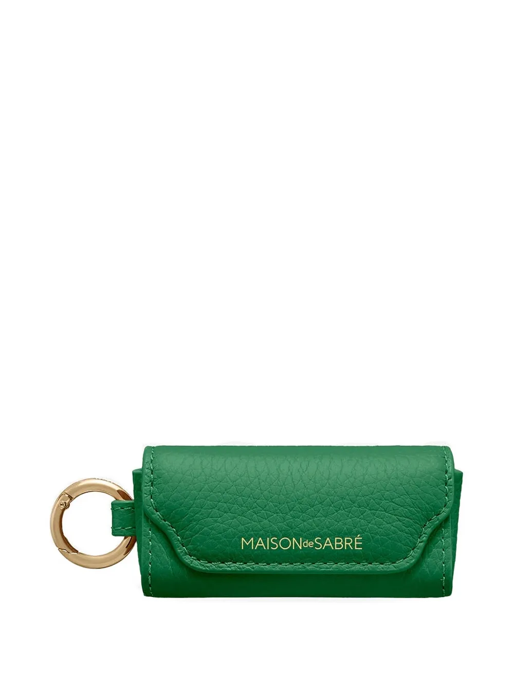Maison De Sabre Snap-button Leather Lipstick Charm In Green