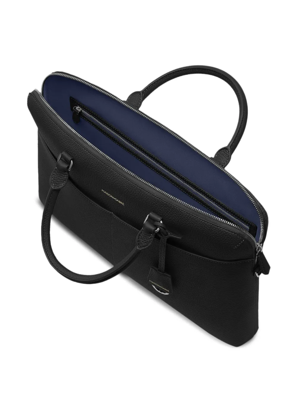 MAISON de SABRÉ Leren laptoptas met rits Zwart