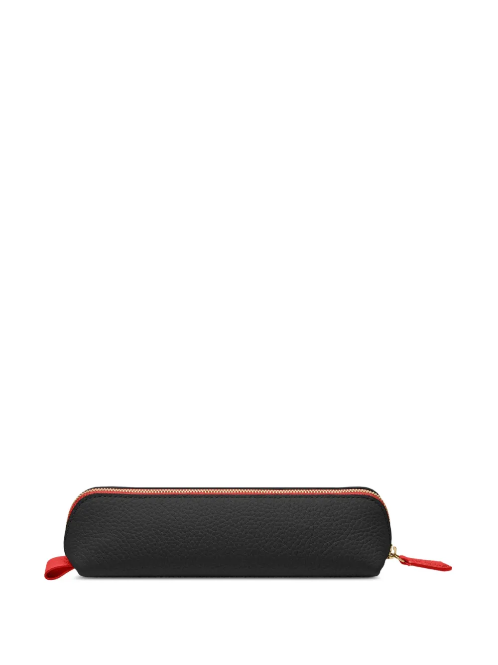 Maison De Sabre Rolled Zip Leather Pencil Case In Black
