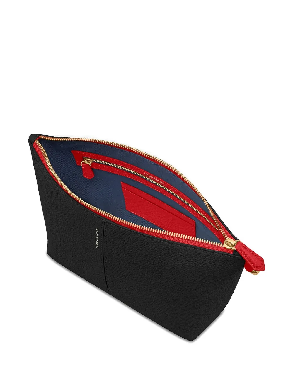 Maison De Sabre Medium Flaire Leather Pouch In Black