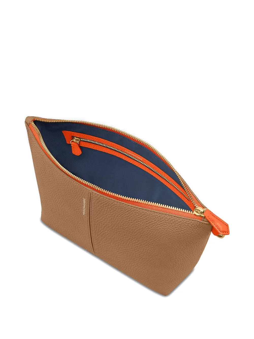 Maison De Sabre Small Flaire Leather Zip Pouch In Brown