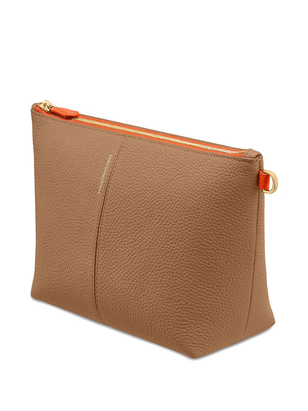 Maison De Sabre Small Flaire Leather Zip Pouch In Brown