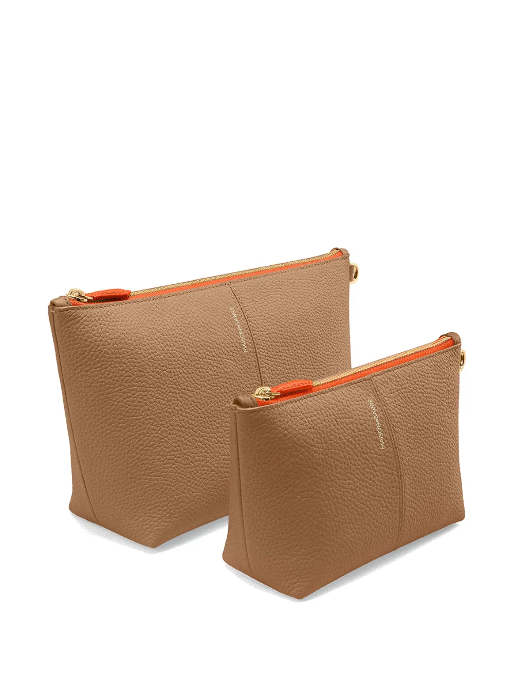 MAISON de SABRÉ small Flaire leather zip pouch Bruin