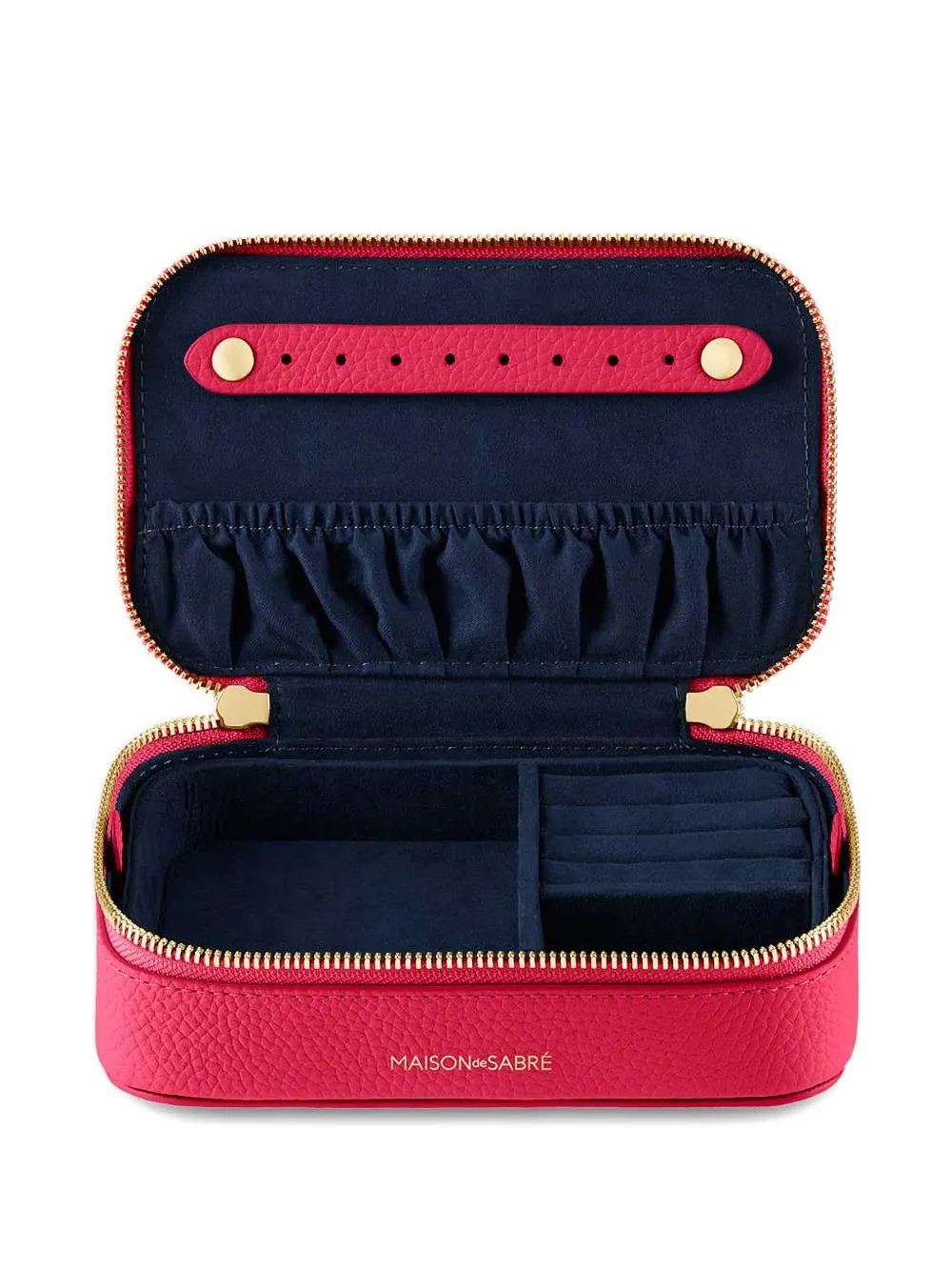 Maison De Sabre Leather Jewellery Case In Pink