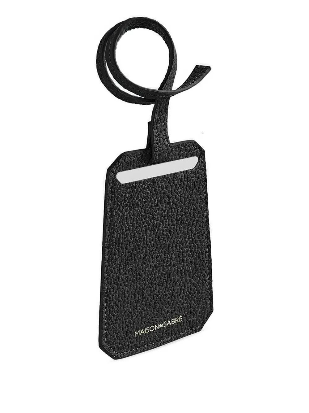 Maison De Sabre Leather Luggage Tag In Black