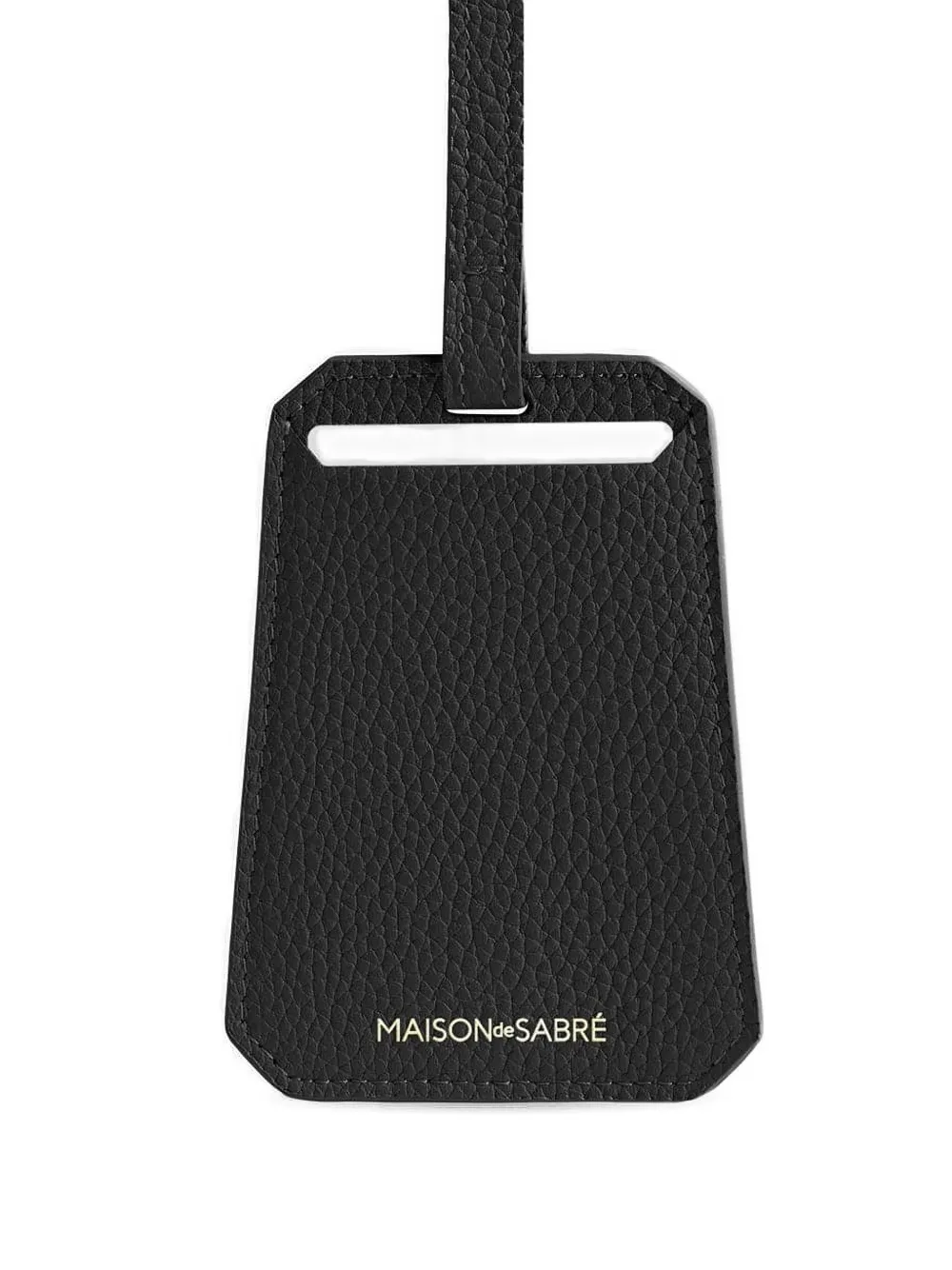 Maison De Sabre Leather Luggage Tag In Black