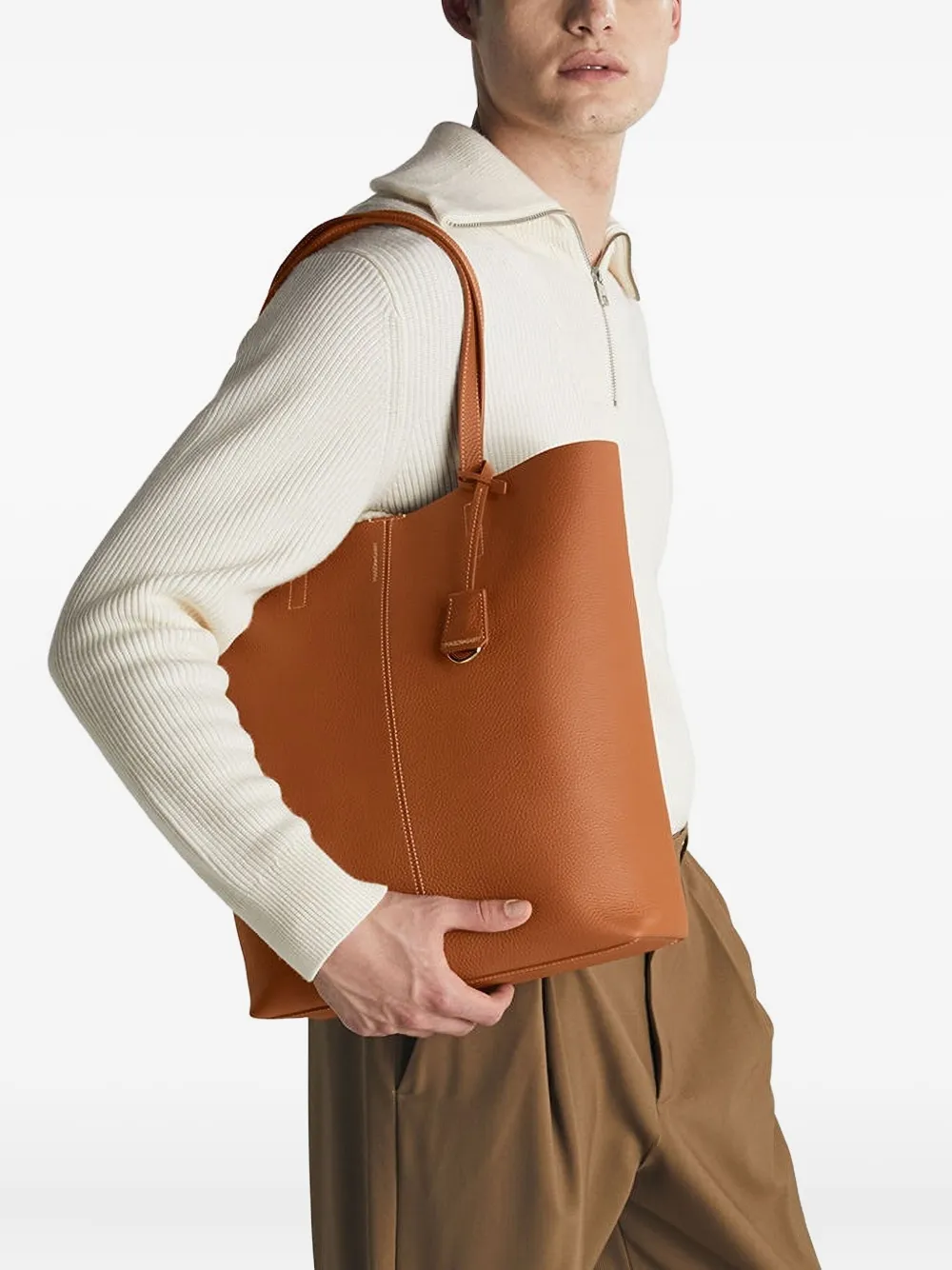 MAISON de SABRÉ Contrast Interior Leather Tote | Men | Image 2