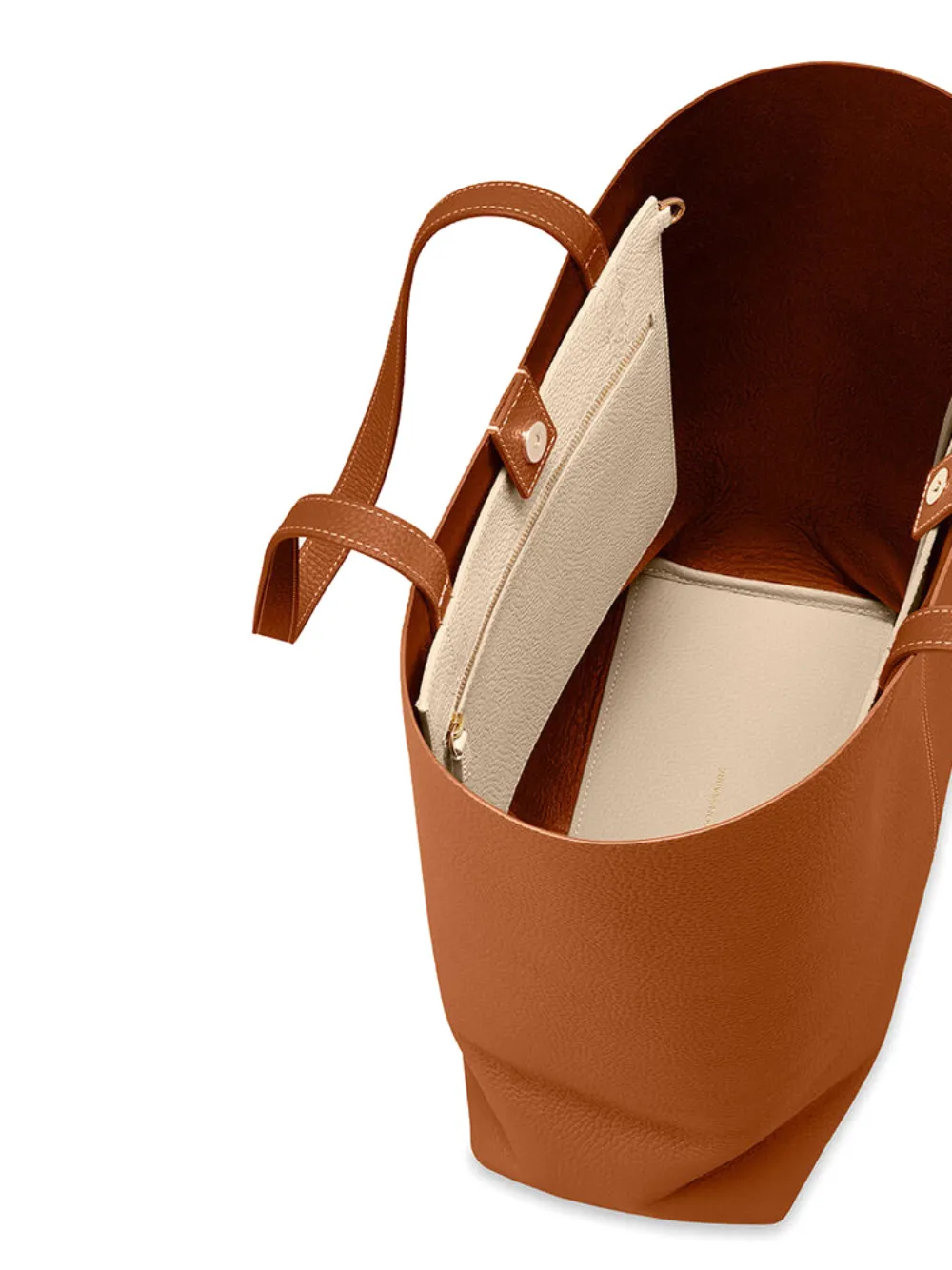 MAISON de SABRÉ Interior leren shopper met contrast Bruin