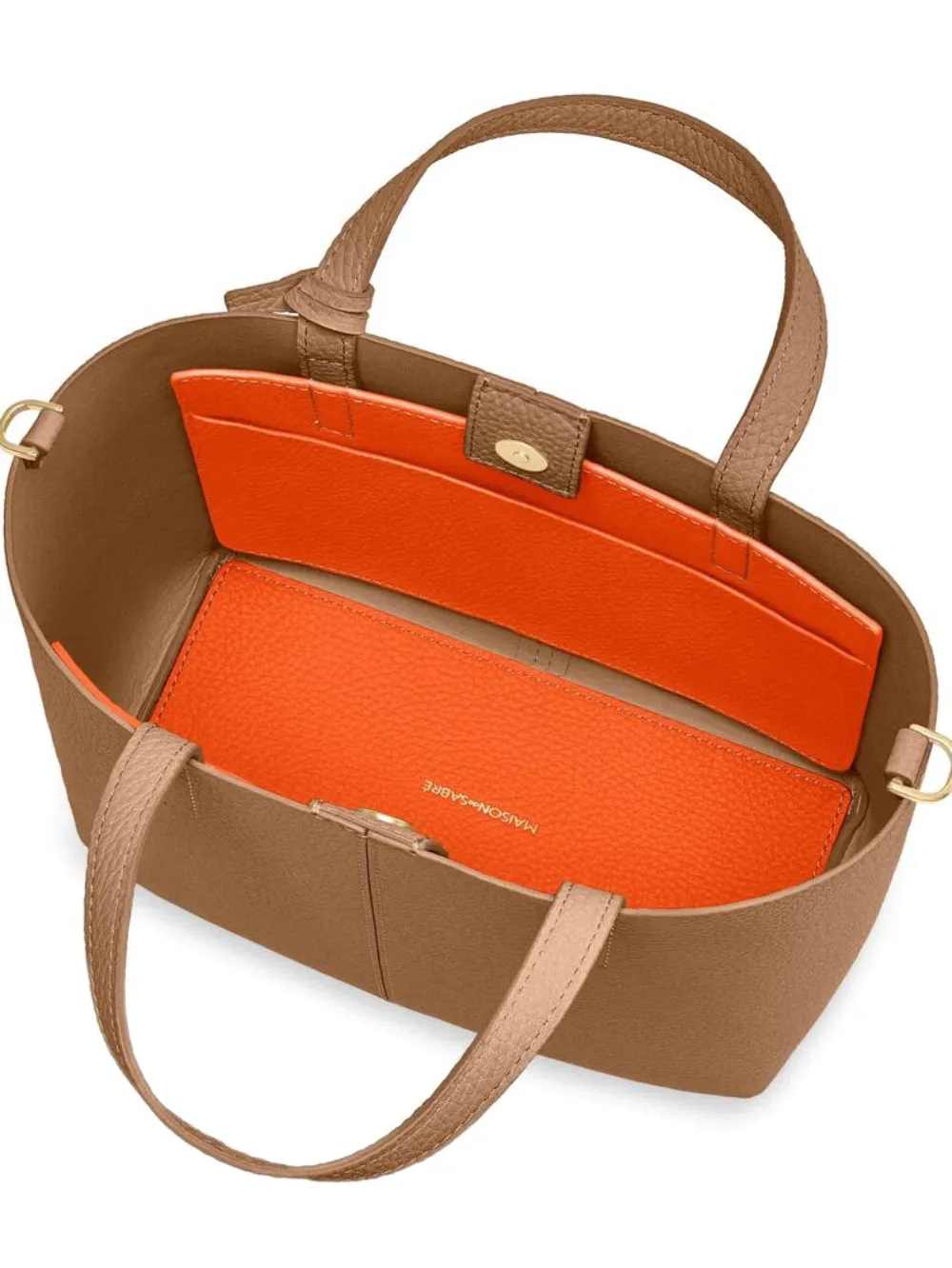 MAISON de SABRÉ Kleine Soft leren shopper Bruin