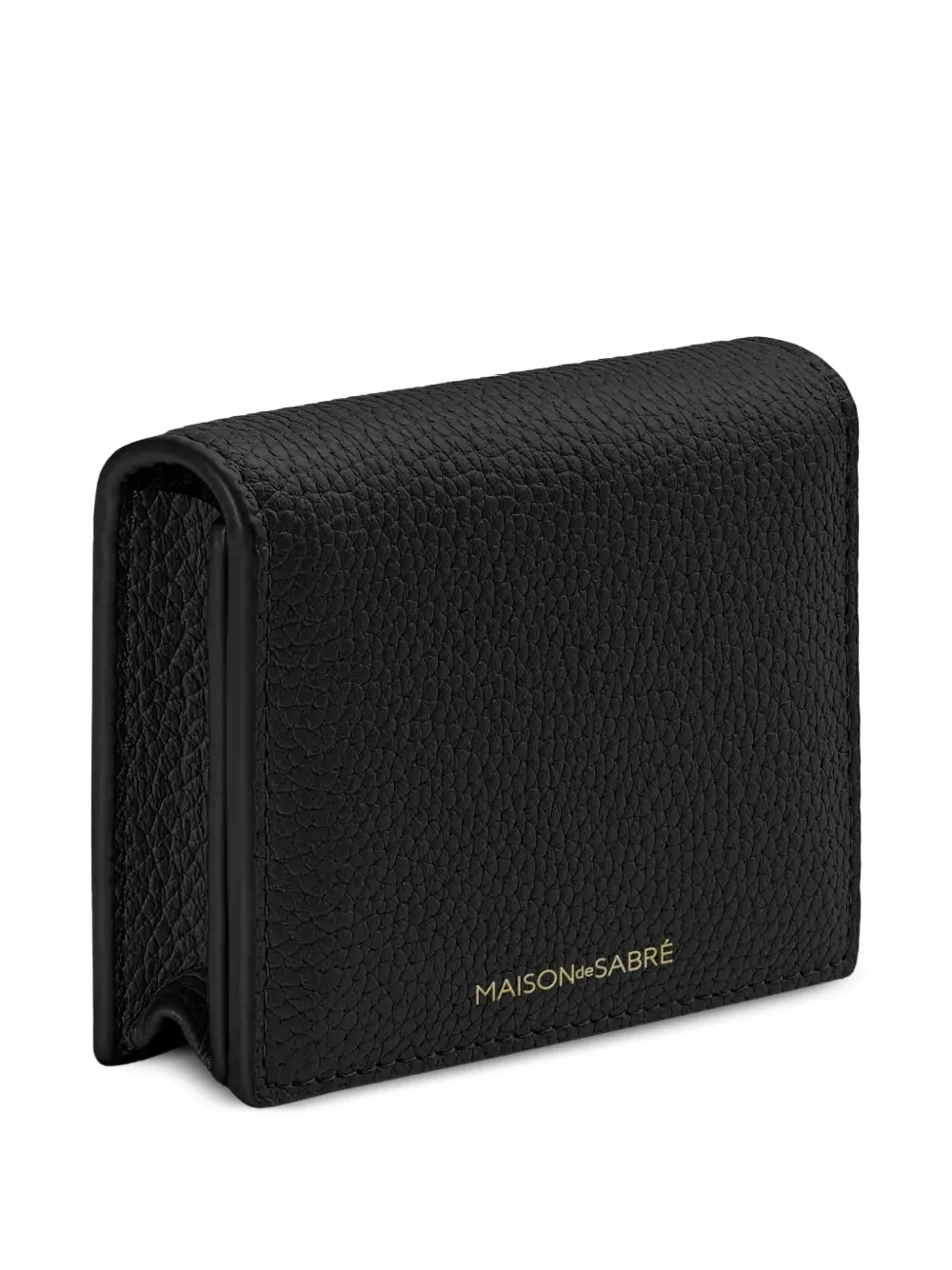 Maison De Sabre Expandable Leather Cardholder In Black