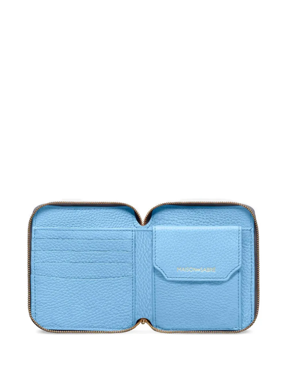 Maison De Sabre Zip Leather Wallet In Brown