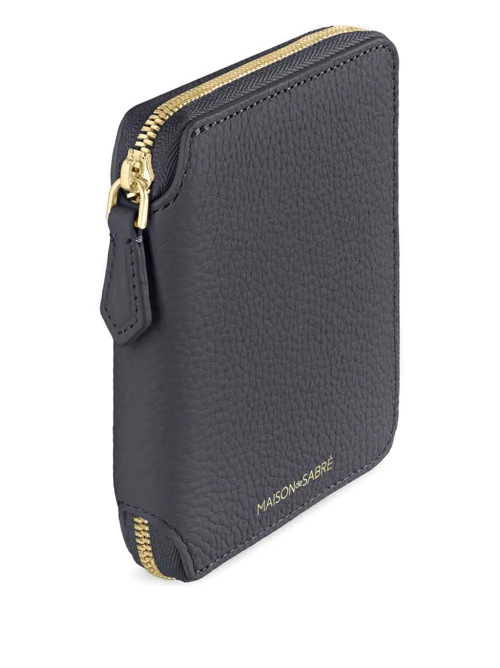 Maison De Sabre Zip Leather Wallet In Brown