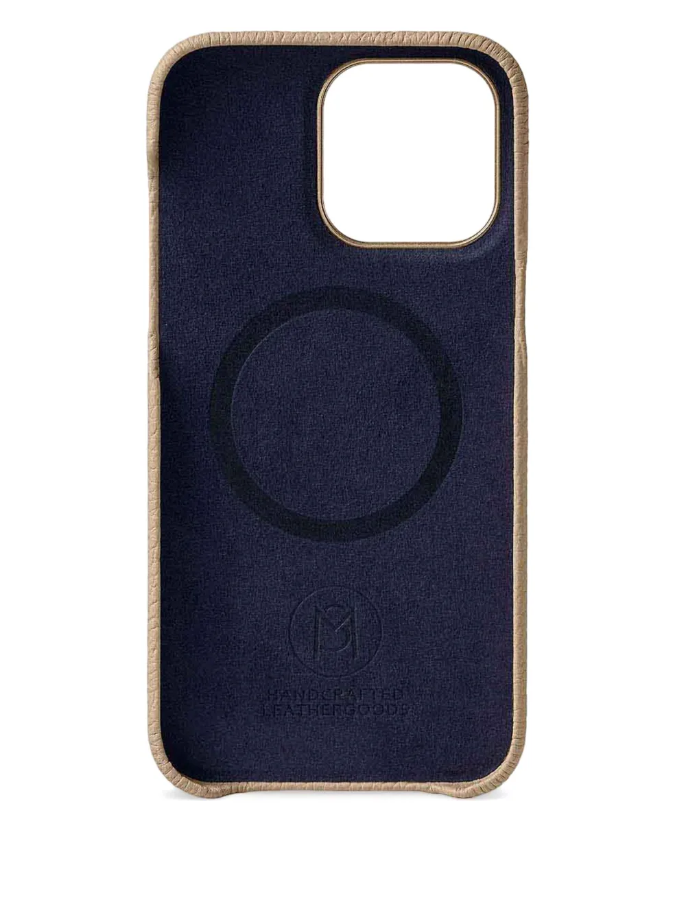 Maison De Sabre Iphone 14 Pro Pebbled Leather Phone Case In Neutral