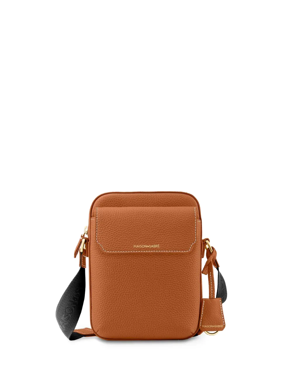 MAISON de SABRÉ フラップ レザーメッセンジャーバッグ - ブラウン