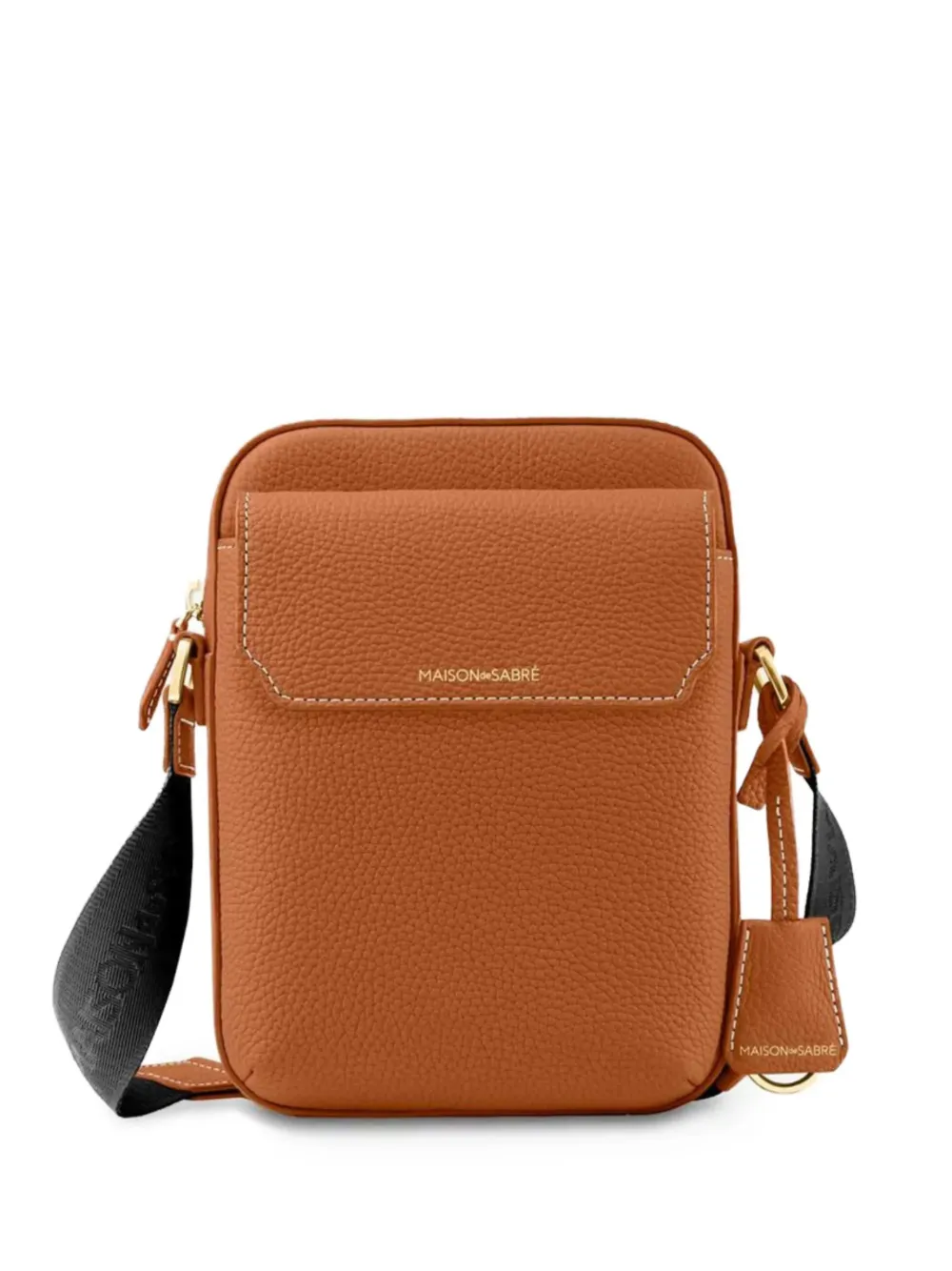 Maison de Sabré flap leather messenger bag - Brown