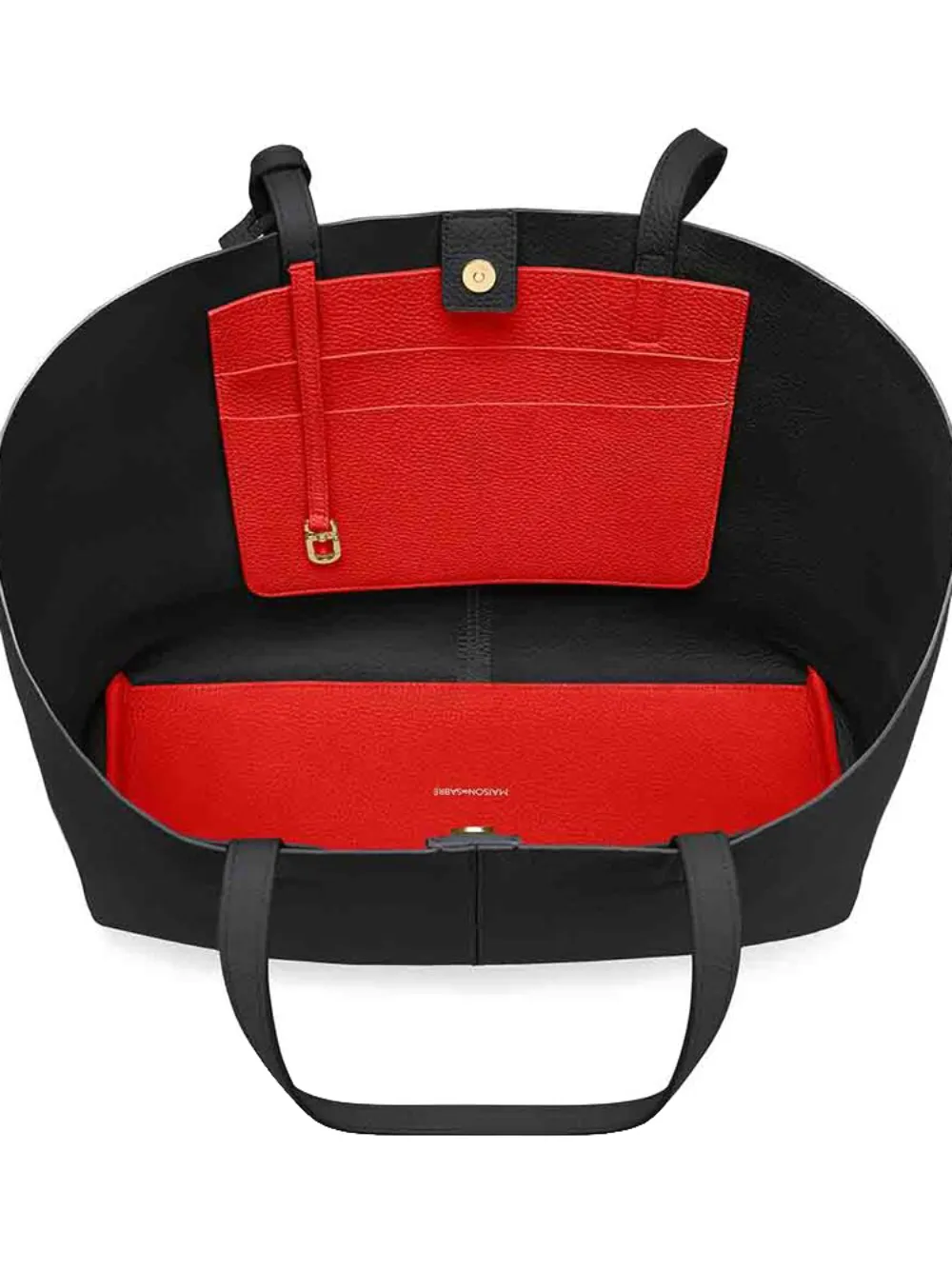 MAISON de SABRÉ Snap Soft leren shopper Zwart