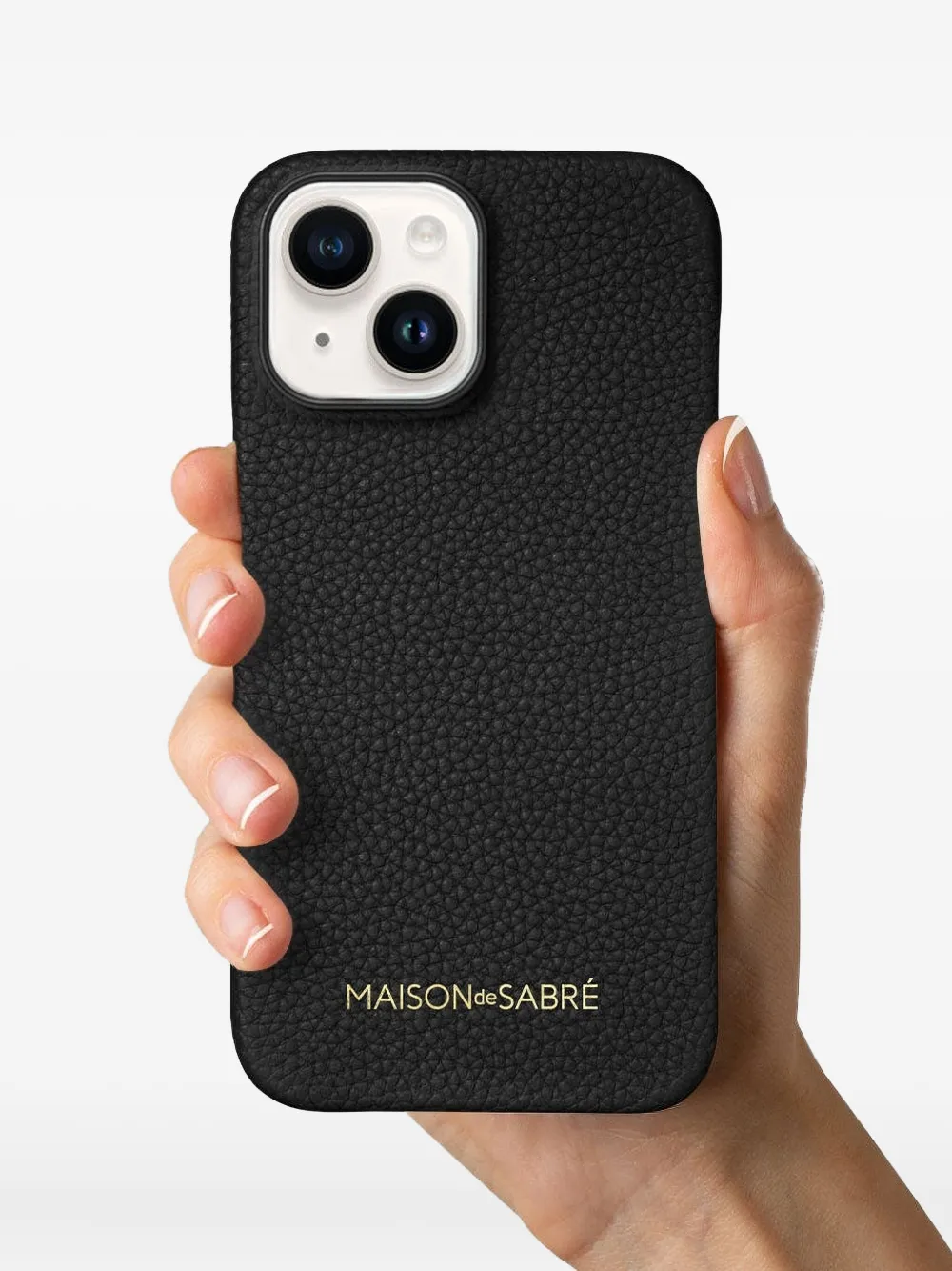 Maison De Sabre Leather Camera Iphone 15 Case In Black