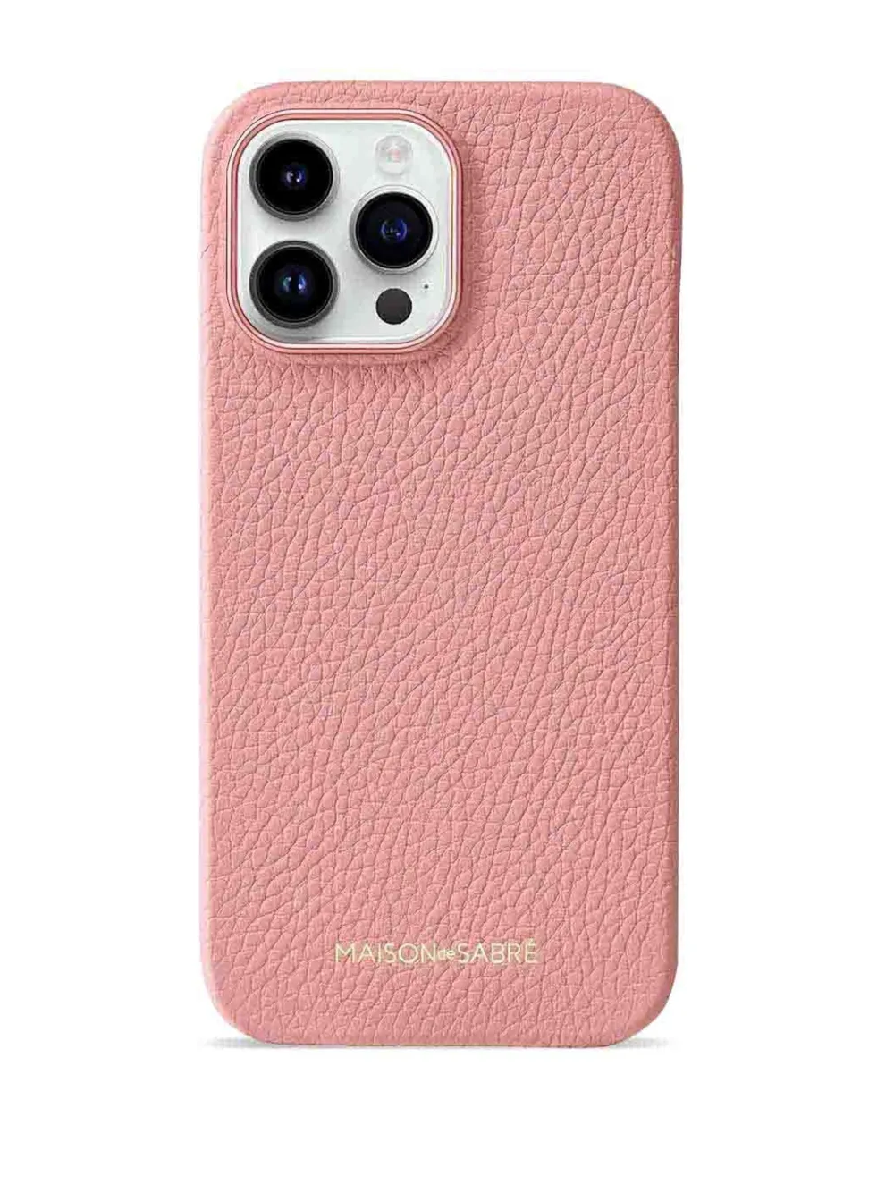 Maison De Sabre Iphone 15 Pro Leather Phone Case In Pink