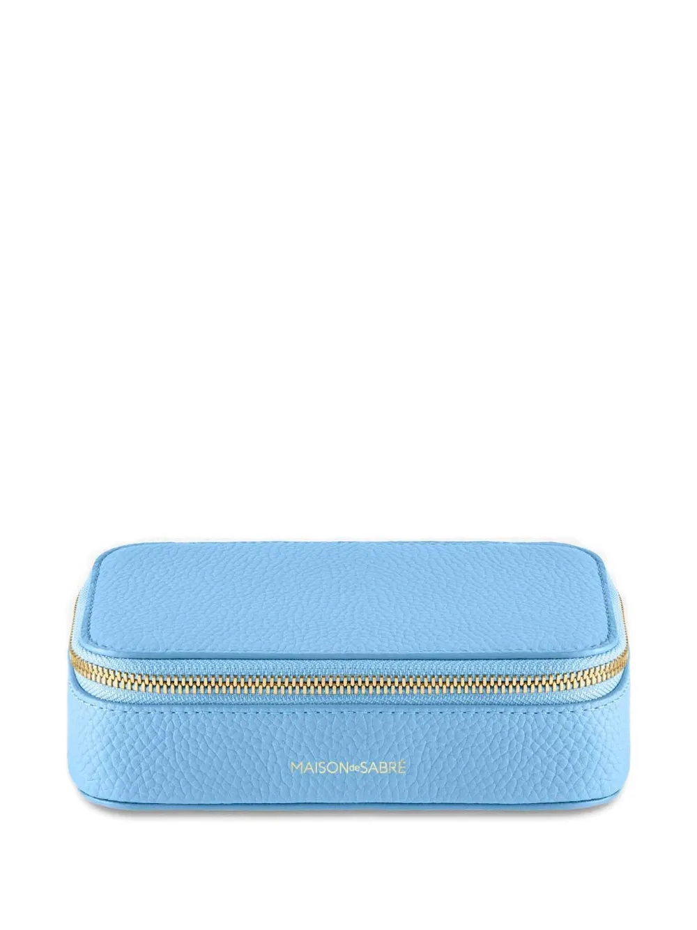 Maison De Sabre Zip Leather Jewellery Case In Blue