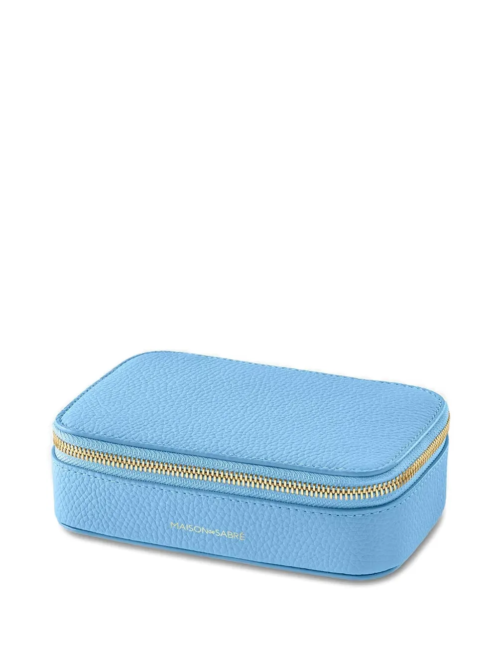 Maison De Sabre Zip Leather Jewellery Case In Blue