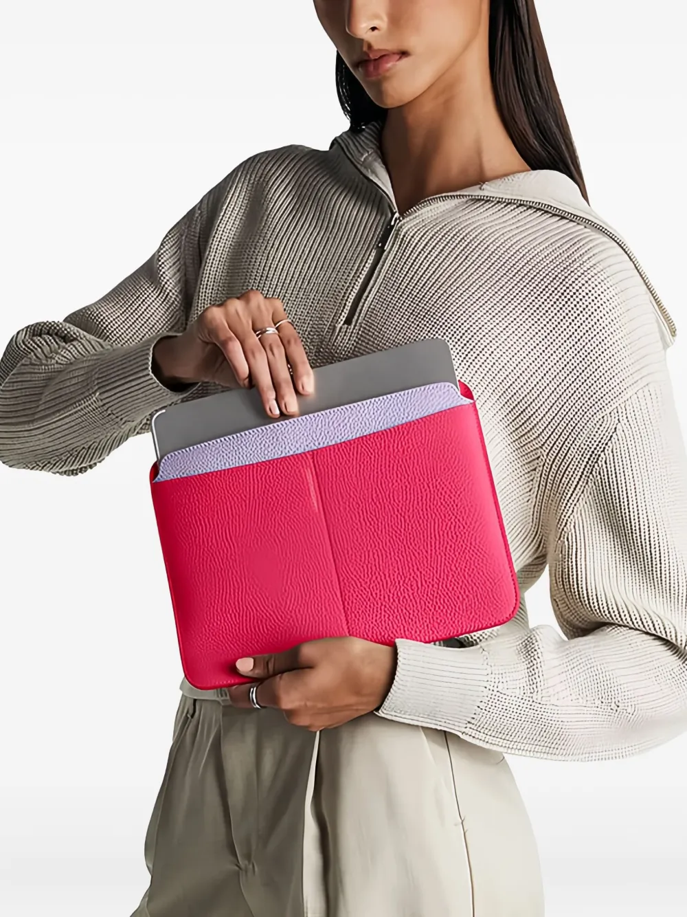 Maison De Sabre Leather Ipad Case In Pink