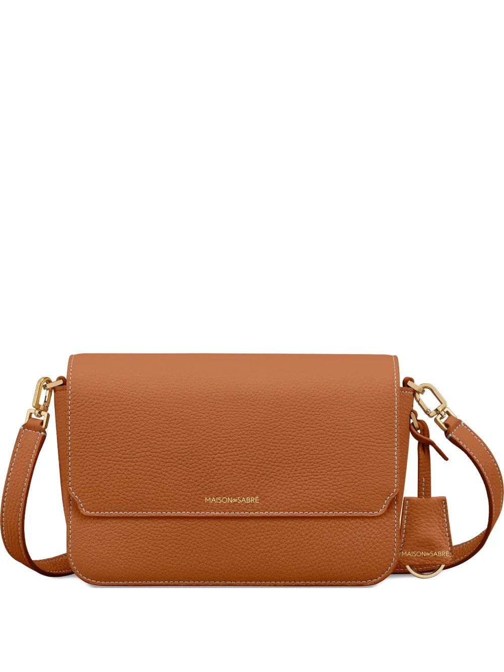Maison De Sabre Flap Leather Shoulder Bag In Brown