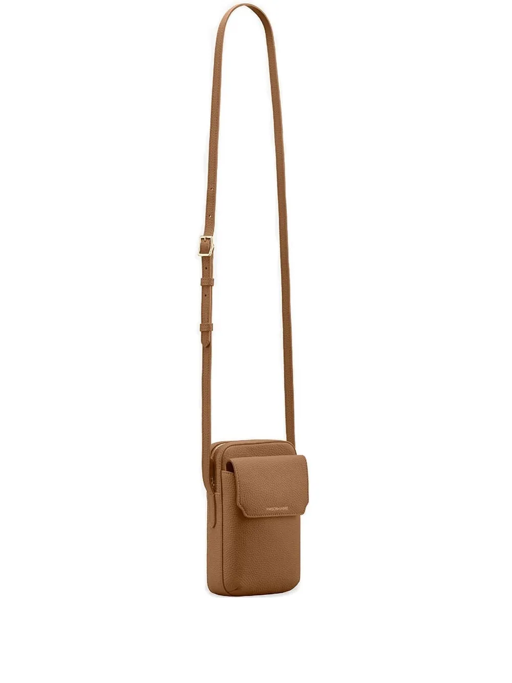 MAISON de SABRÉ Pouch per smartphone in pelle con battente e zip - Marrone