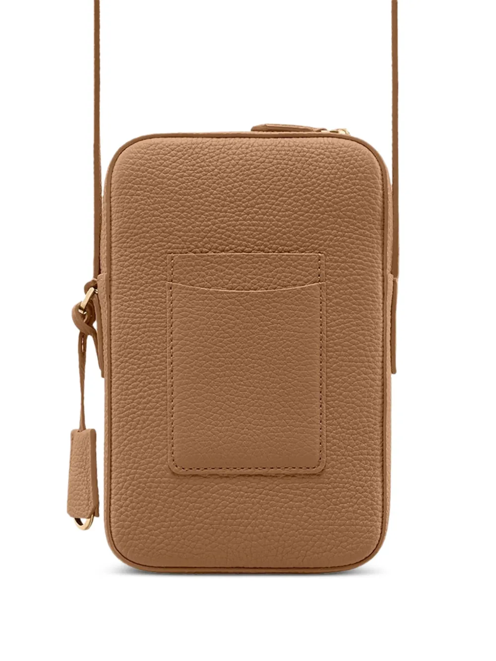 Maison De Sabre Zipped Flap Leather Phone Pouch In Brown