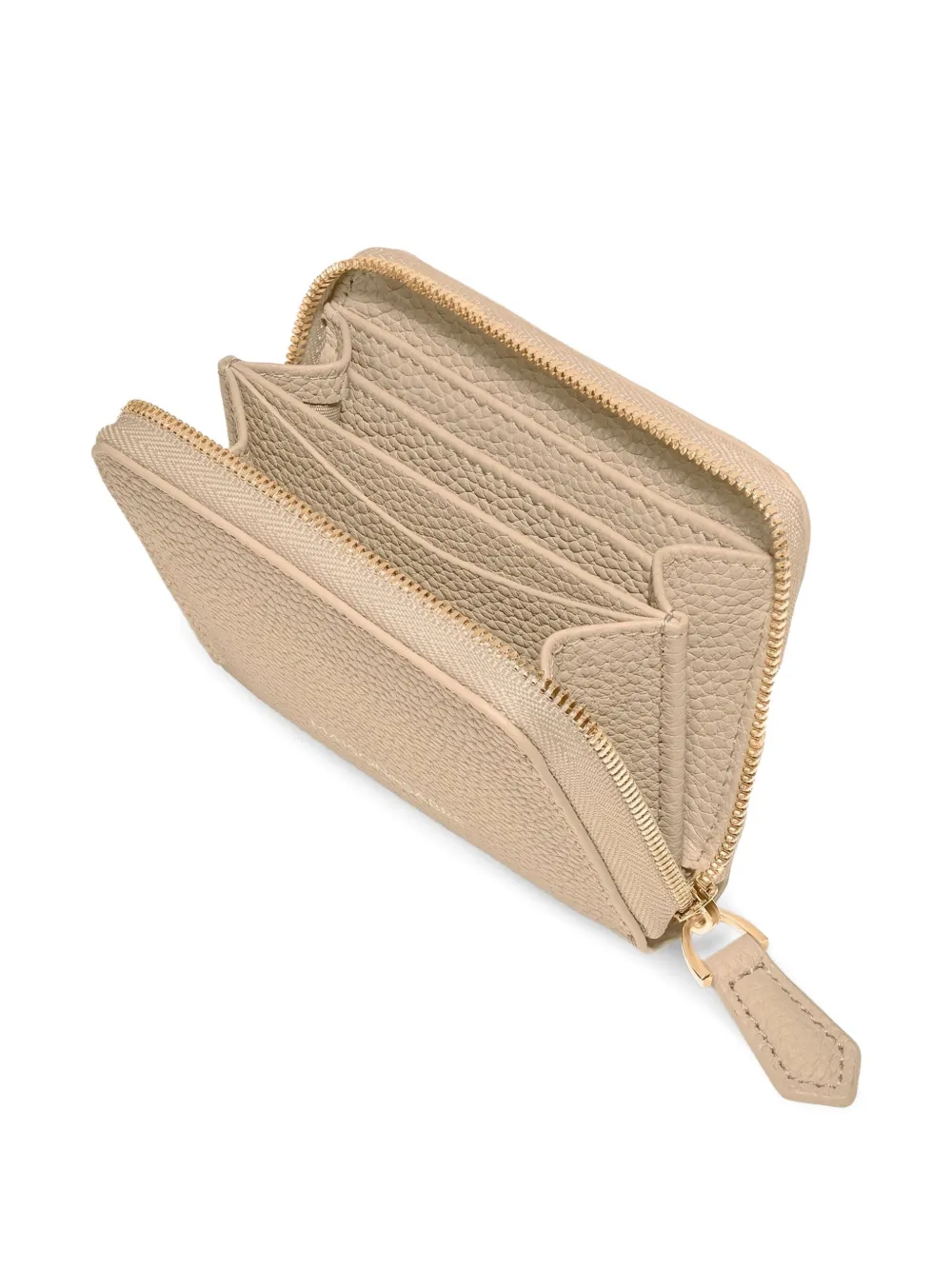 Maison De Sabre Zipped Leather Wallet In Brown