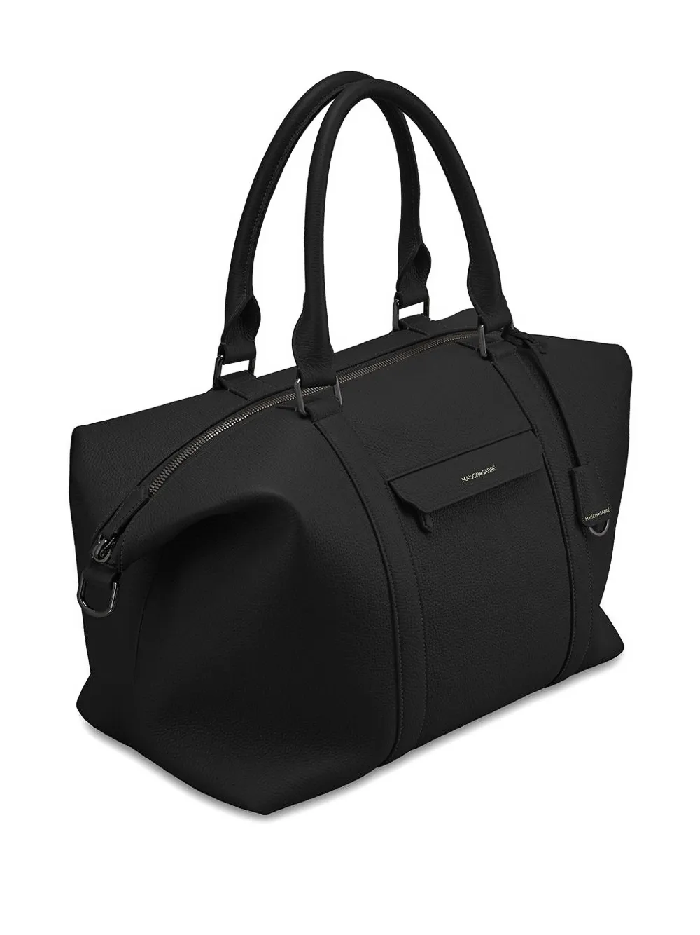 Maison De Sabre Weekender Leather Tote Bag In Black
