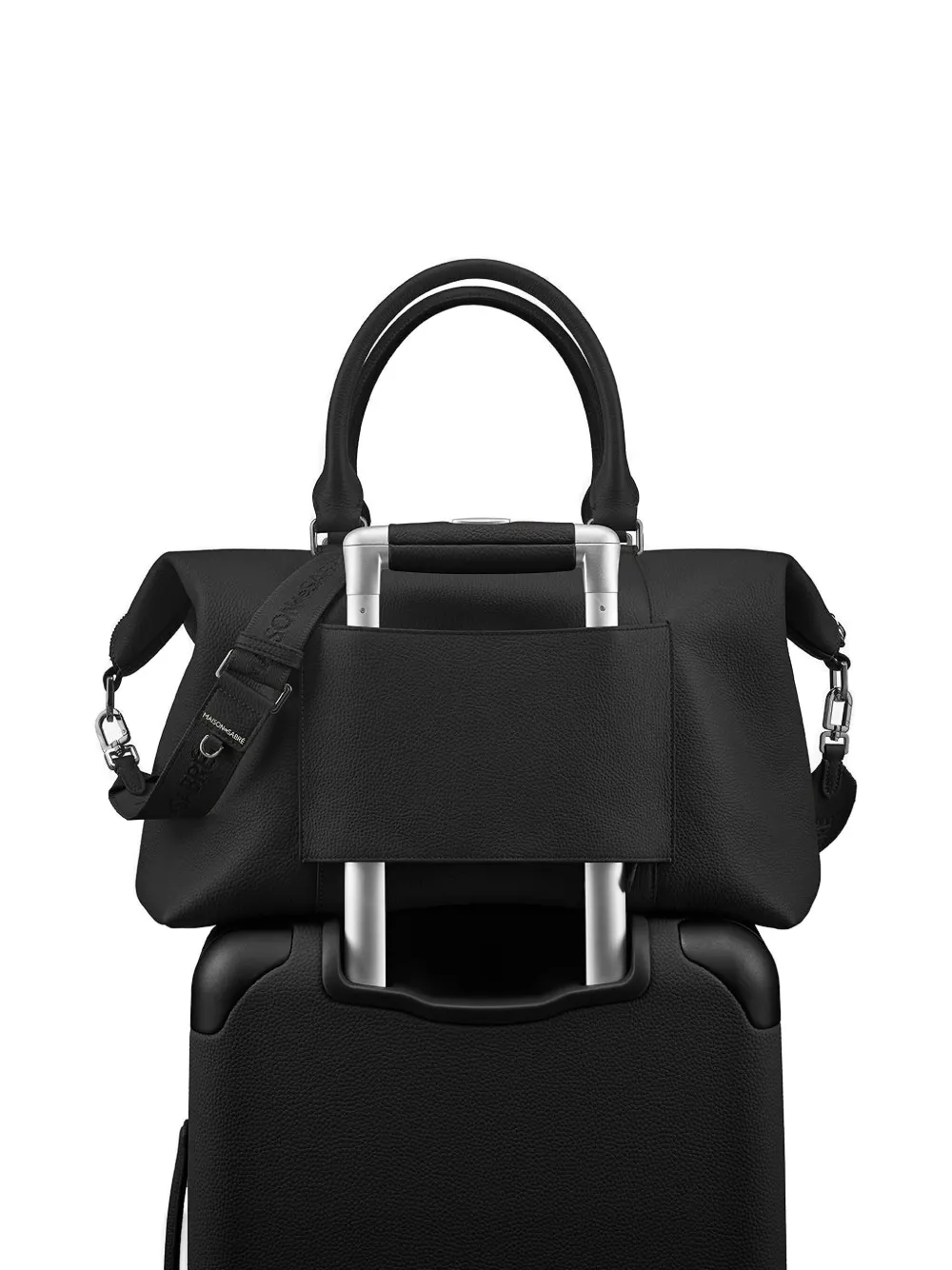 Maison De Sabre Weekender Leather Tote Bag In Black