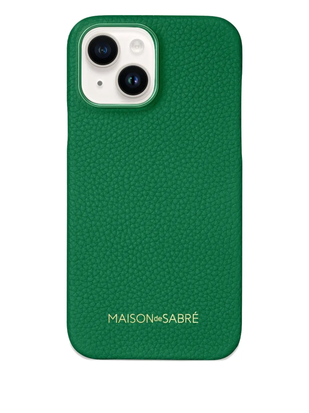 Maison De Sabre Raised Camera Leather Iphone 15 Case In Green