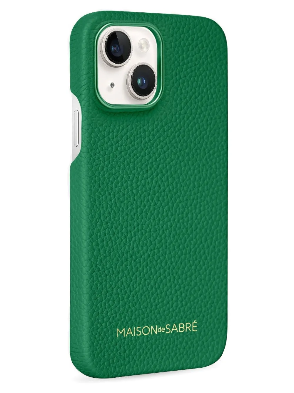 MAISON de SABRÉ Cover per iPhone 15 in pelle con protezione fotocamera rialzata - Verde