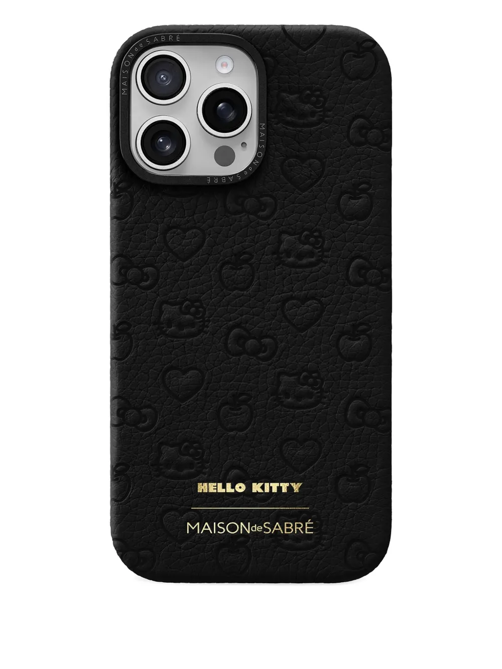Maison De Sabre X Hellow Kitty Iphone 16 Pro Embossed-leather Phone Case In Black