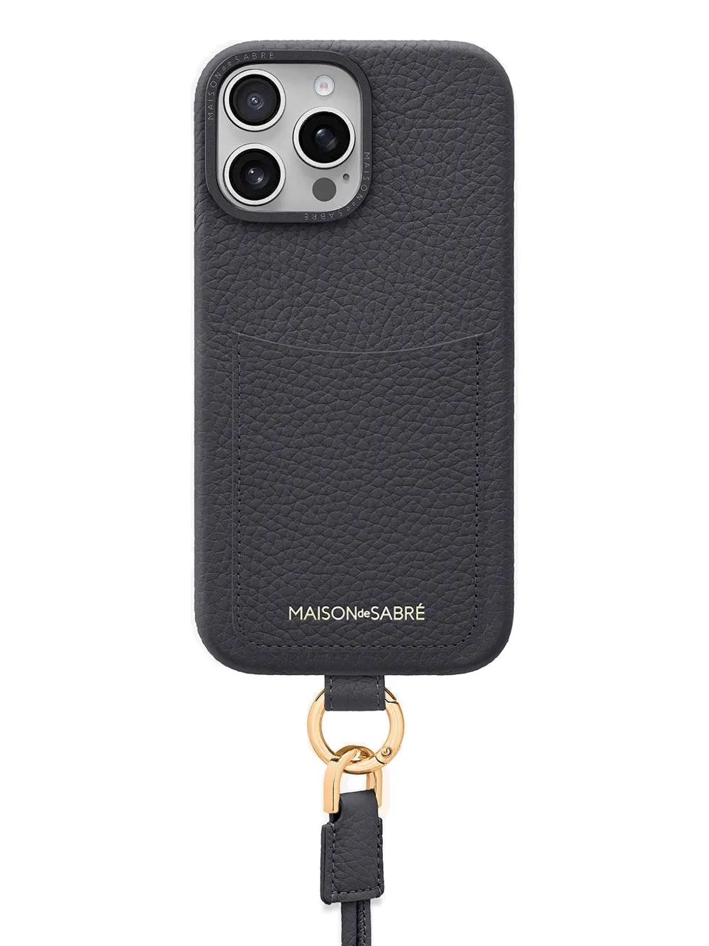 Maison De Sabre Iphone 16 Pro Max Card Slot Leather Phone Case In Gray