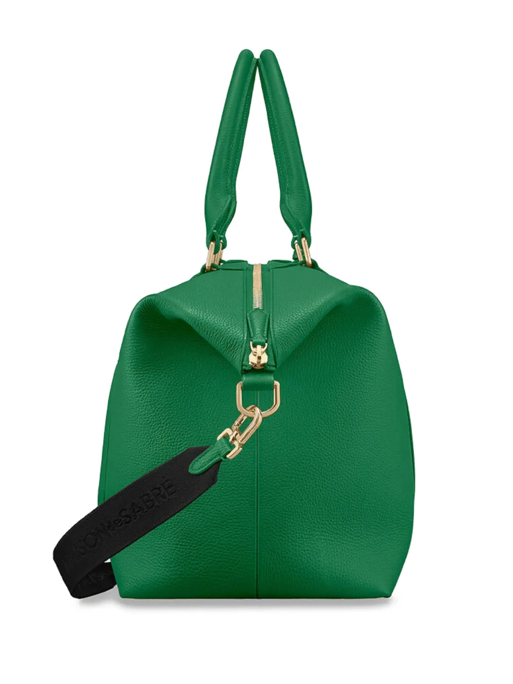 MAISON de SABRÉ Leren weekendtas met rits Groen