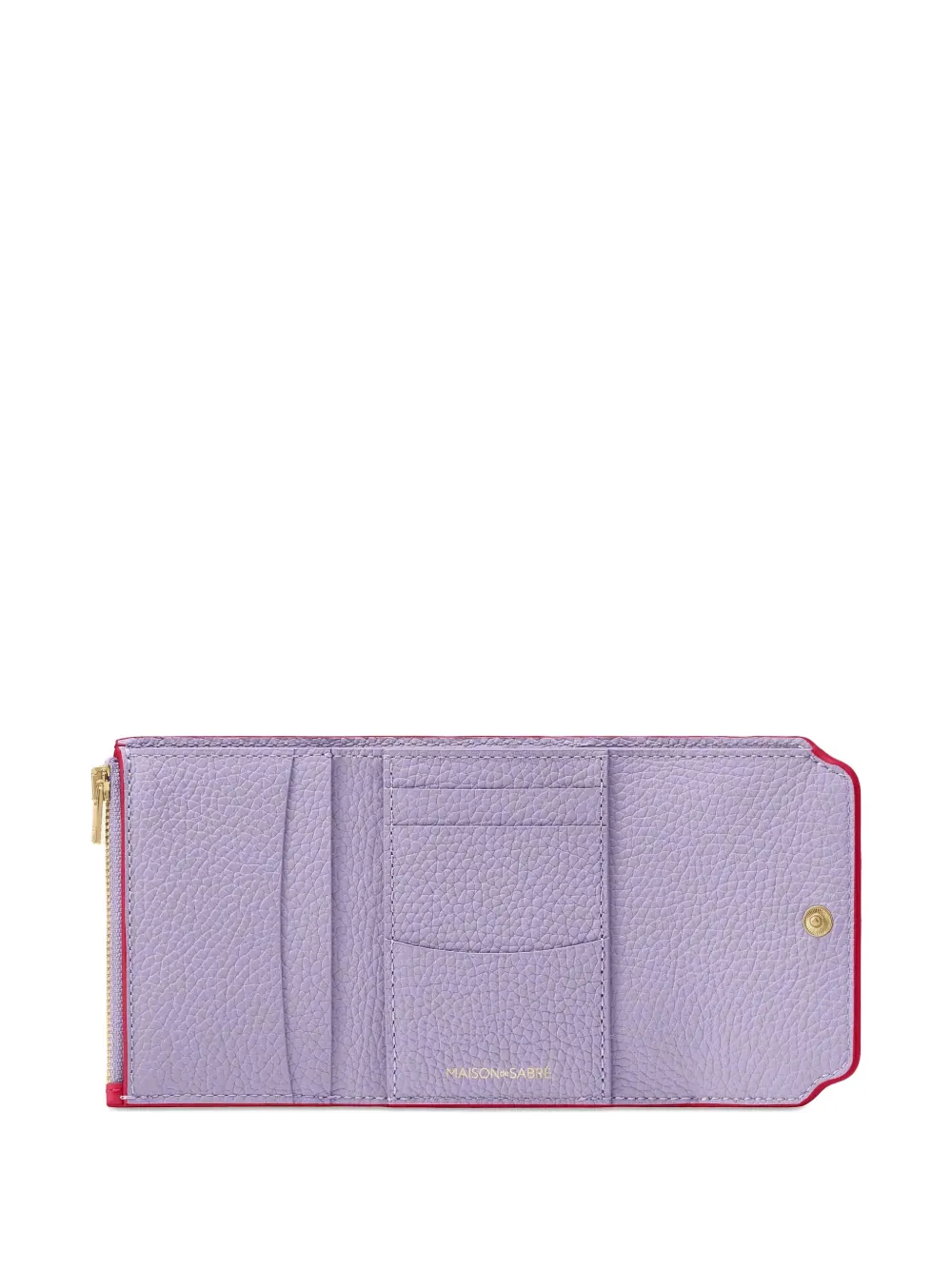 Maison De Sabre Pebbled Leather Trifold Wallet In Pink