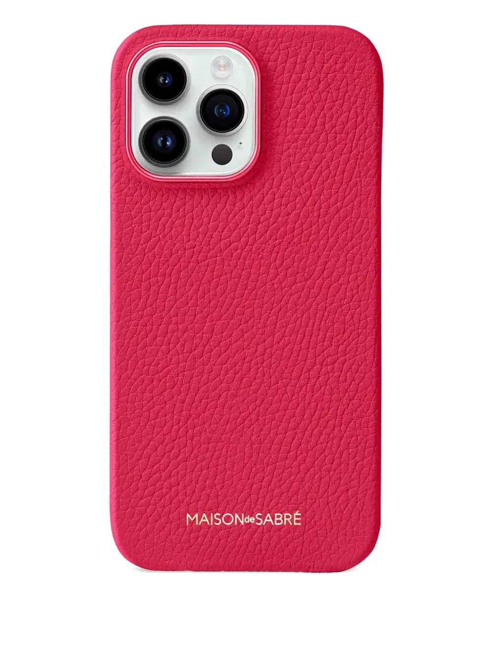 Maison De Sabre Iphone 15 Pro Max Leather Phone Case In Pink