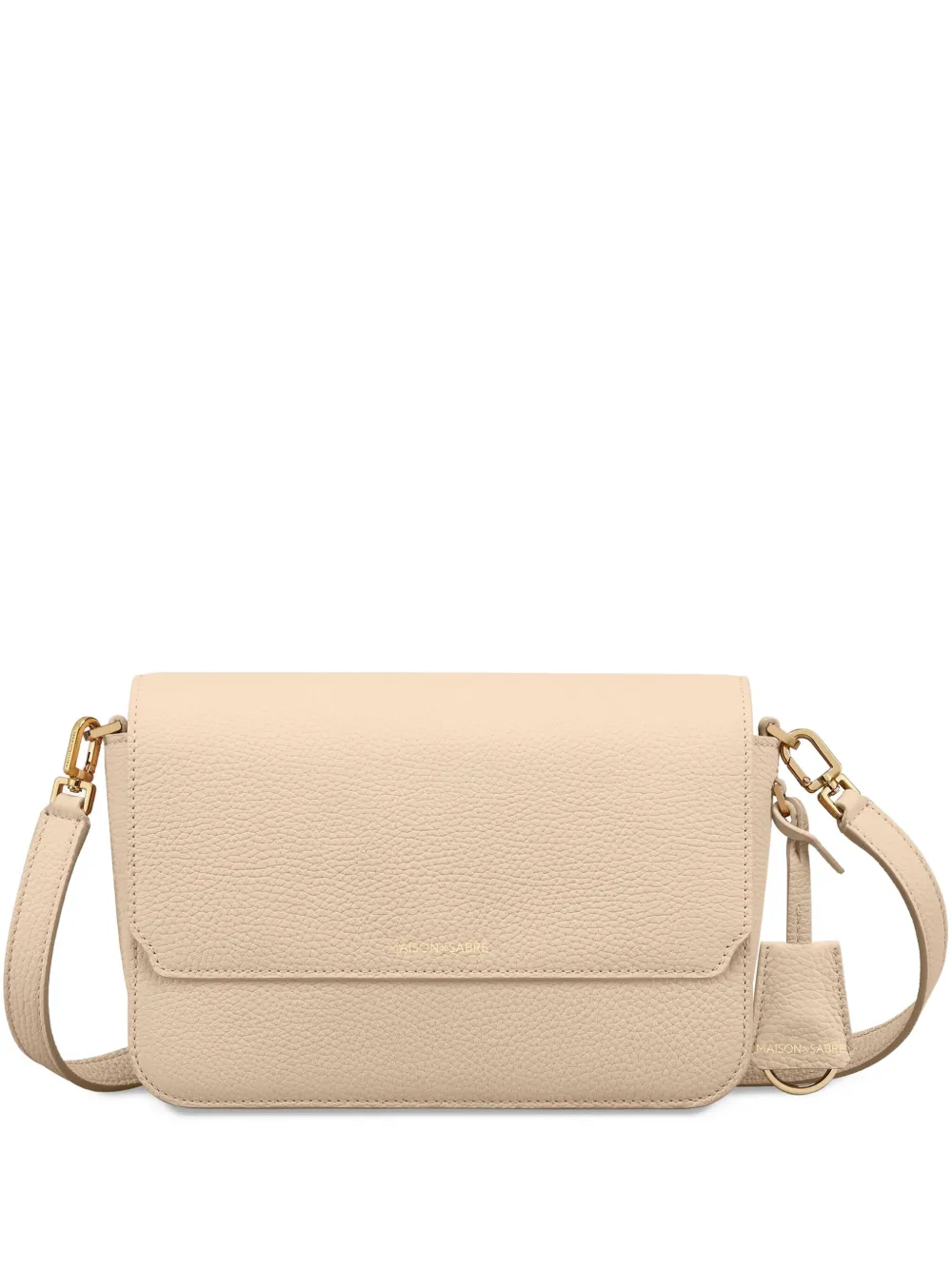 Maison De Sabre Flap Adjustable Strap Leather Shoulder Bag In Neutral