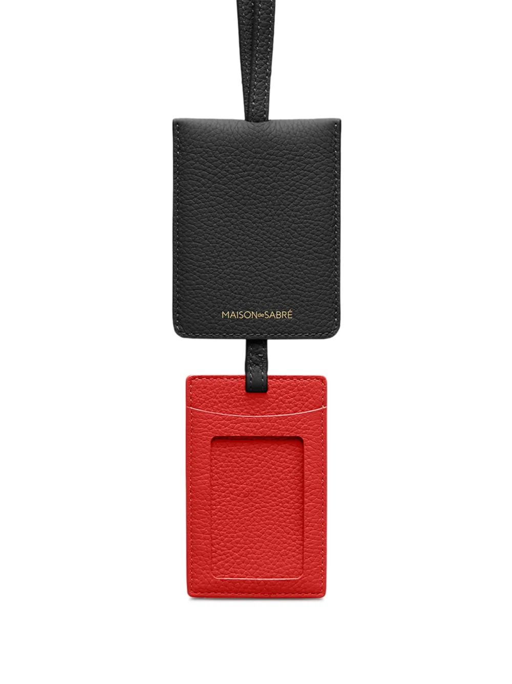 Maison De Sabre Dual-tone Leather Cardholder In Black