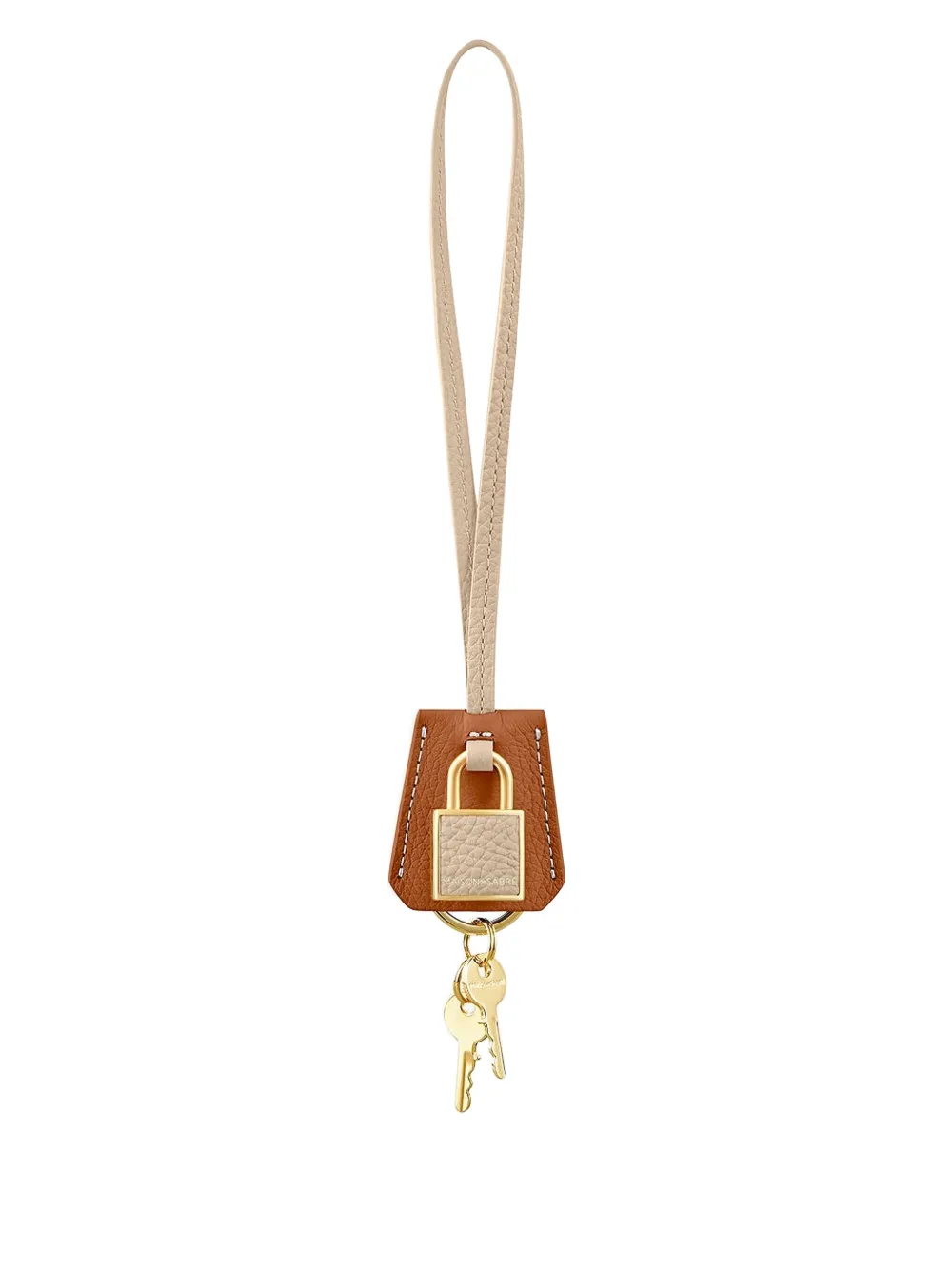 Maison De Sabre Padlock Leather Charm In Brown