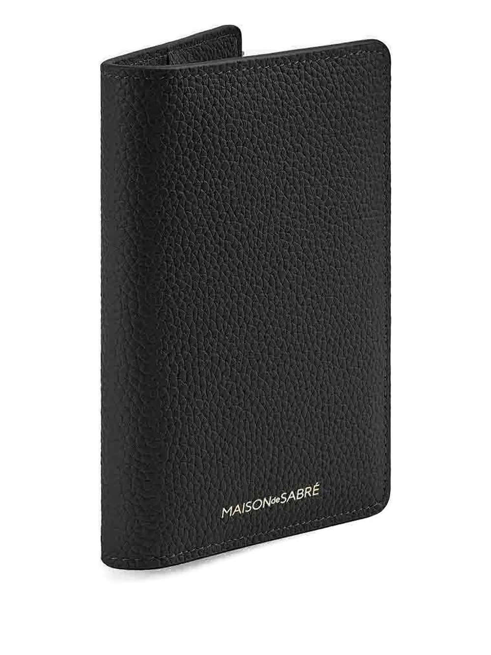 Maison De Sabre Leather Passport Holder In Black