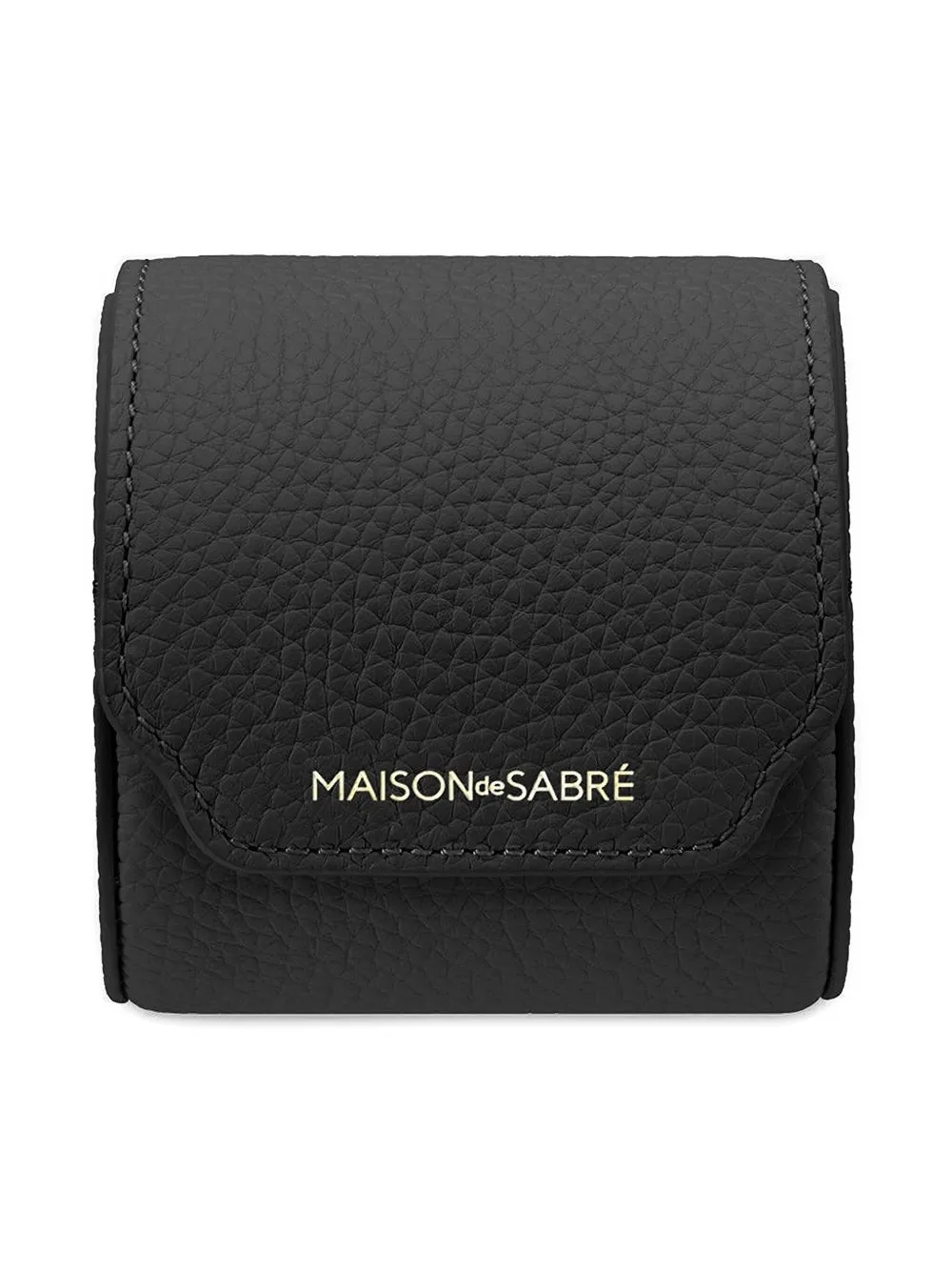 Maison De Sabre Snap-button Leather Watch Box In Black