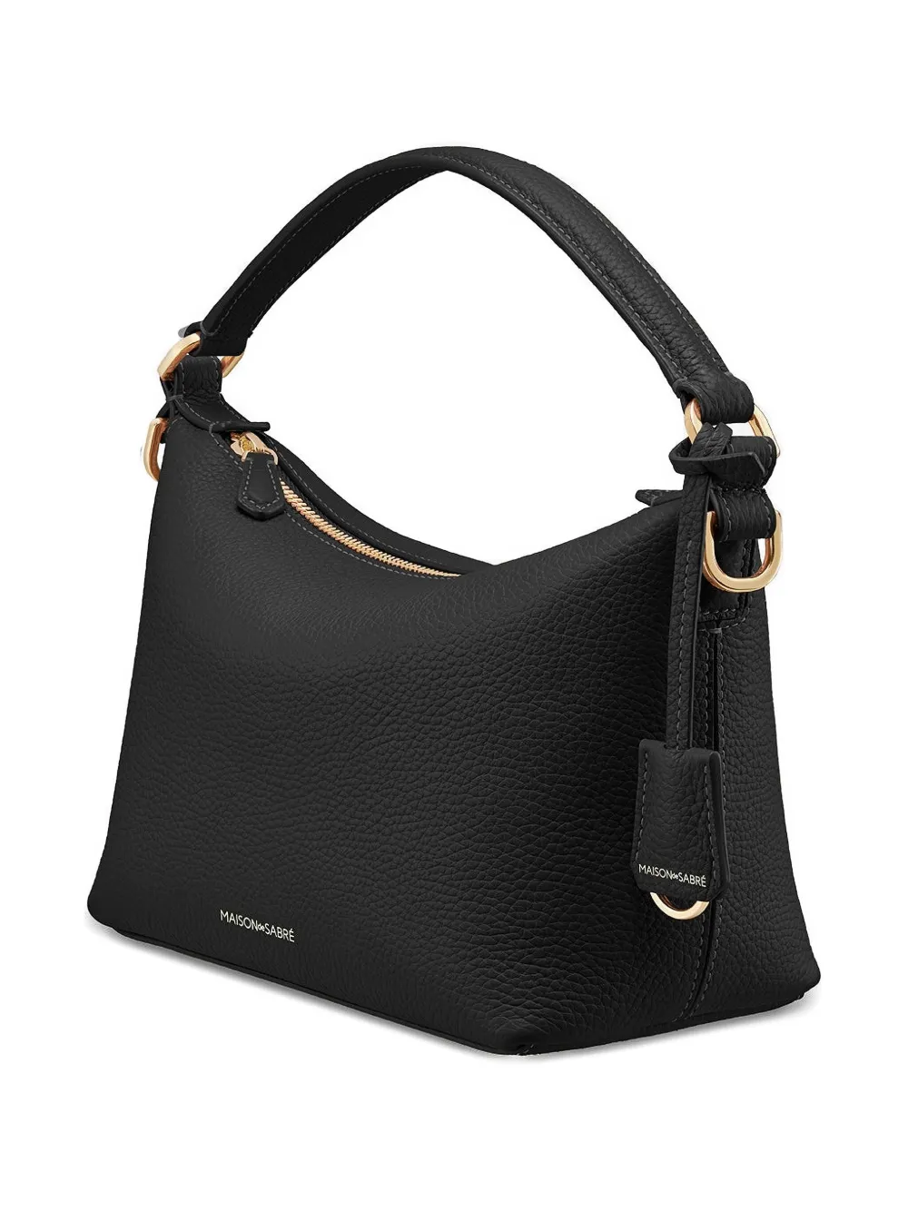Maison De Sabre Detachable Strap Leather Tote Bag In Black